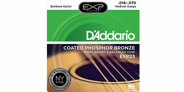 D'Addario EXP23 EXP Coated Baritone Guitar Strings, 16-70