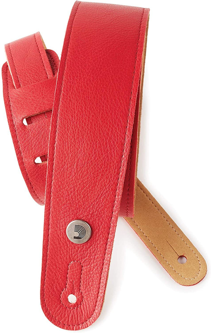 D'addario 2.0 Garment Leather Strap, Red