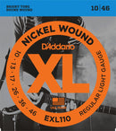 D'Addario EXL110 Nickel Wound Electric Guitar Strings, Regular Light, 10-46