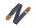 Levy's 2" Waxed Canvas Guitar Strap with Cotton Backing and Antique Brass Slide and Loop
