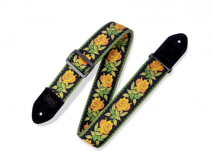 Levy's 2" Woven Guitar Strap, Yellow Floral