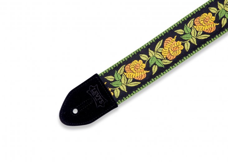Levy's 2" Woven Guitar Strap, Yellow Floral
