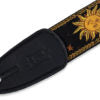 Levy's 2" Sun Design Jacquard Weave Guitar Strap With Garment Leather Backing, Black