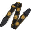 Levy's 2" Sun Design Jacquard Weave Guitar Strap With Garment Leather Backing, Black