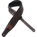 Levy's 3" Signature Series Garment Leather Guitar Strap With Foam Padding, Dark Brown