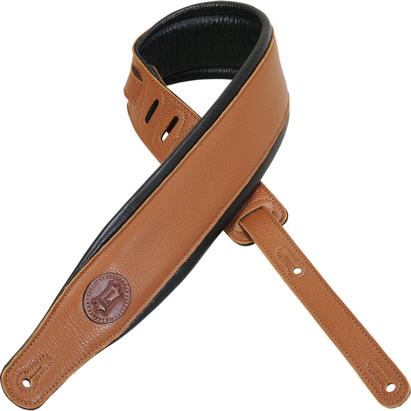 Levy's 3" Signature Series Garment Leather Guitar Strap, Tan