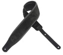 Levy's 3" Black Logo Signature Series Suede Leather Guitar Strap, Black.