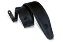 Levy's 4 1/2" Black Logo Garment Leather Bass Strap With Foam Padding Black