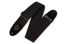 Levy's 3" Black Logo Heavy-weight Cotton Bass Strap With Suede Ends, Black