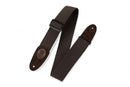 Levy's 2" Signature Series Cotton Guitar Strap With Suede Ends, Brown