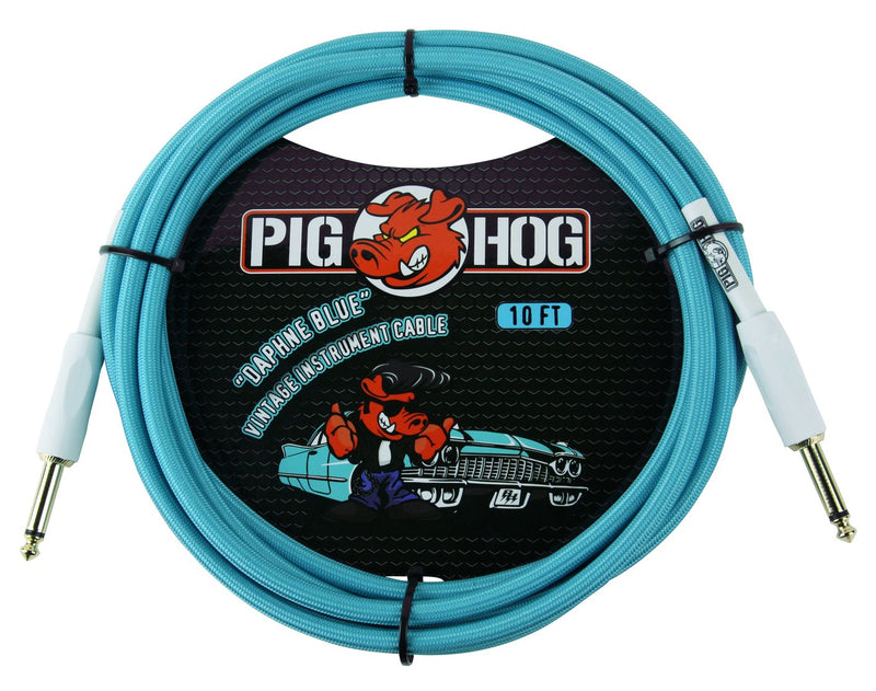 Pig Hog "Daphne Blue", 10ft Vintage Series Instrument Cable