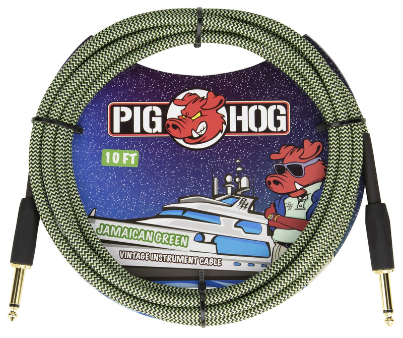 Pig Hog “Jamaican Green”, 10ft Vintage Series Instrument Cable