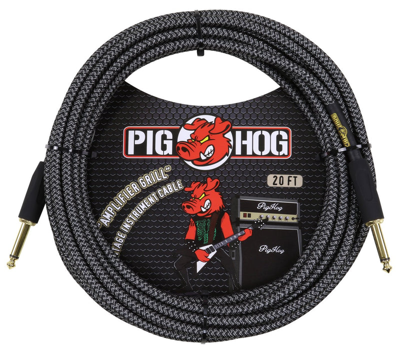 Pig Hog “Amp Grill“, 20ft 1/4"-1/4" Instrument Cable