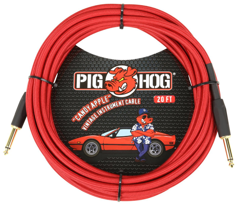 Pig Hog "Candy Apple" Instrument Cable, 20ft