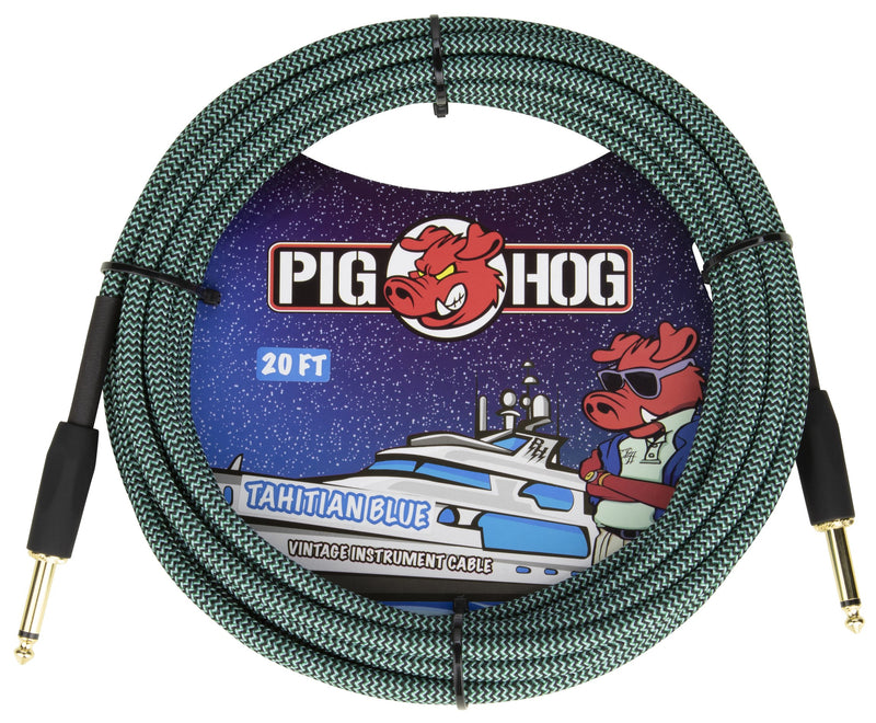 Pig Hog “Tahitian Blue", 10ft Vintage Series Instrument Cable