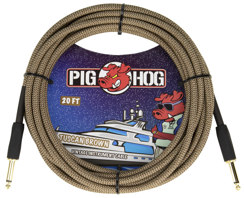 Pig Hog “Tuscan Brown”, 20ft Vintage Series Instrument Cable
