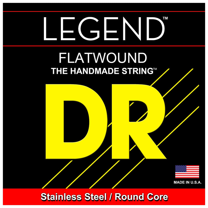 DR Strings LEGEND™ - Polished Flatwound Stainless Steel Bass Strings: Medium 45-105