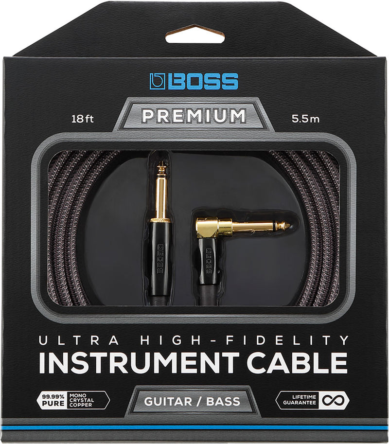 BOSS 10ft / 3m Premium guitar cable straight to angle
