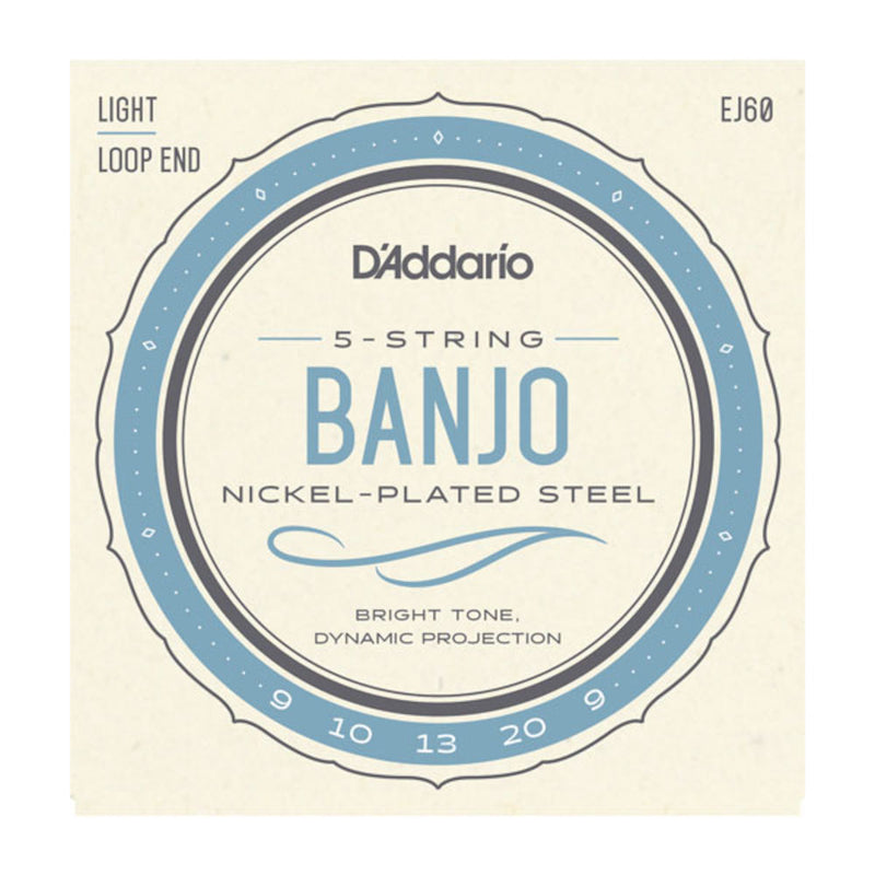 D'Addario EJ60 5-String Banjo Strings, Nickel, Light, 9-20