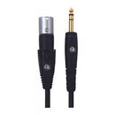 D'Addario Custom Series Microphone Cable, XLR Male to 1/4 Inch, 10 feet