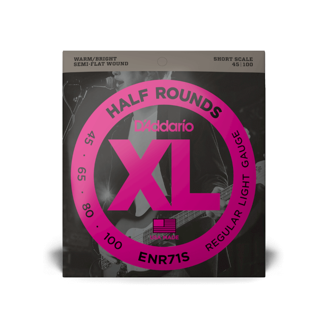 D'Addario ENR71S Half Rounds Bass, Regular Light, 45-100, Short Scale