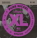 D'Addario EPN120 Pure Nickel Electric Guitar Strings, Super Light, 09-41