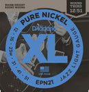 D'Addario EPN21 Pure Nickel Electric Guitar Strings, Jazz Light, 12-52