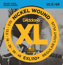 D'Addario EXL110+ Nickel Wound Electric Guitar Strings, Regular Light Plus, 10.5-48