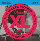 D'Addario EXL145 Nickel Wound Electric Guitar Strings, Heavy, 12-54 with Plain Steel 3rd