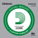 D'Addario NW032 Nickel Wound Electric Guitar Single String, .032