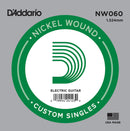 D'Addario NW060 Nickel Wound Electric Guitar Single String, .060
