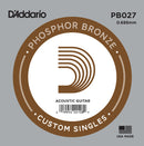 D'Addario PB027 Phosphor Bronze Wound Acoustic Guitar Single String, .027