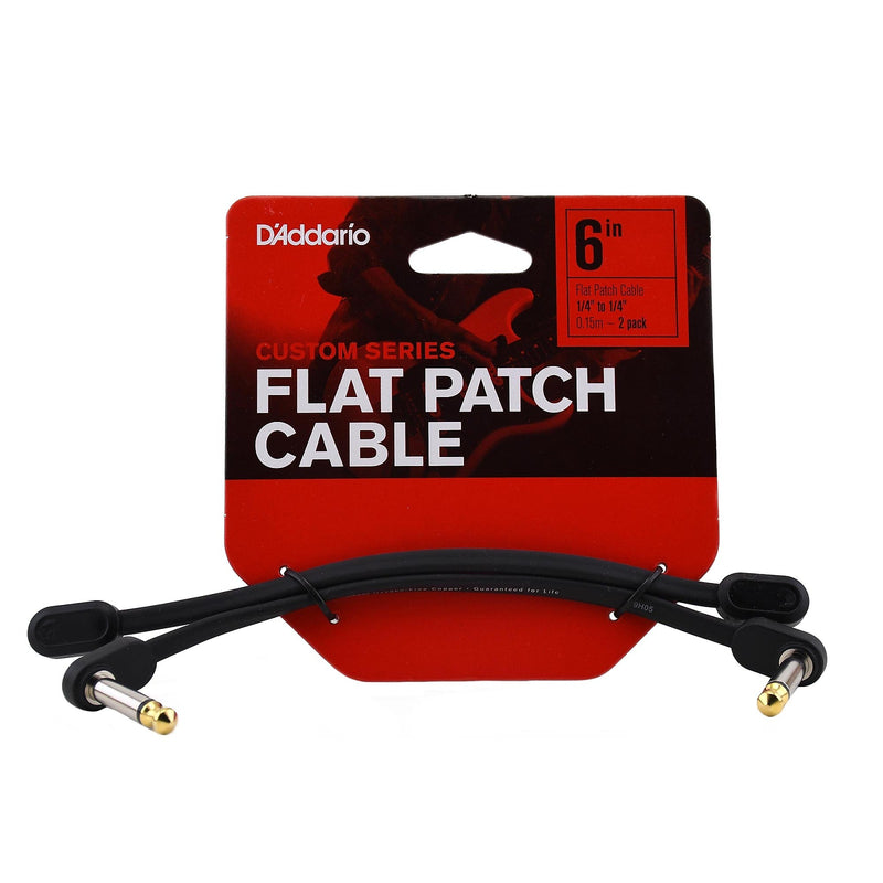 D'Addario Flat Patch Cable, 6in Right Angle, Twin PK